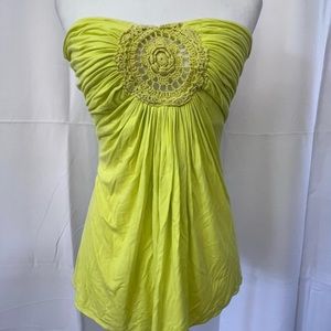 SKY womens top - size Large : Strapless Neon with lace center details